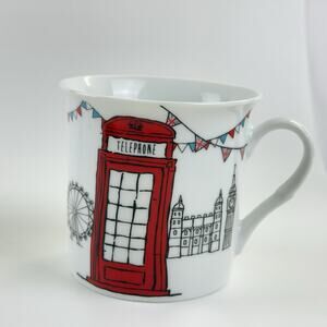 Red Telephone Booth Coffee Mug London Bridge UK Queen Mother Country by Elgate